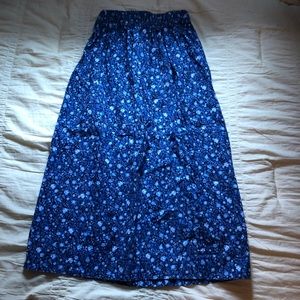 Blue vintage one of a kind floral skirts